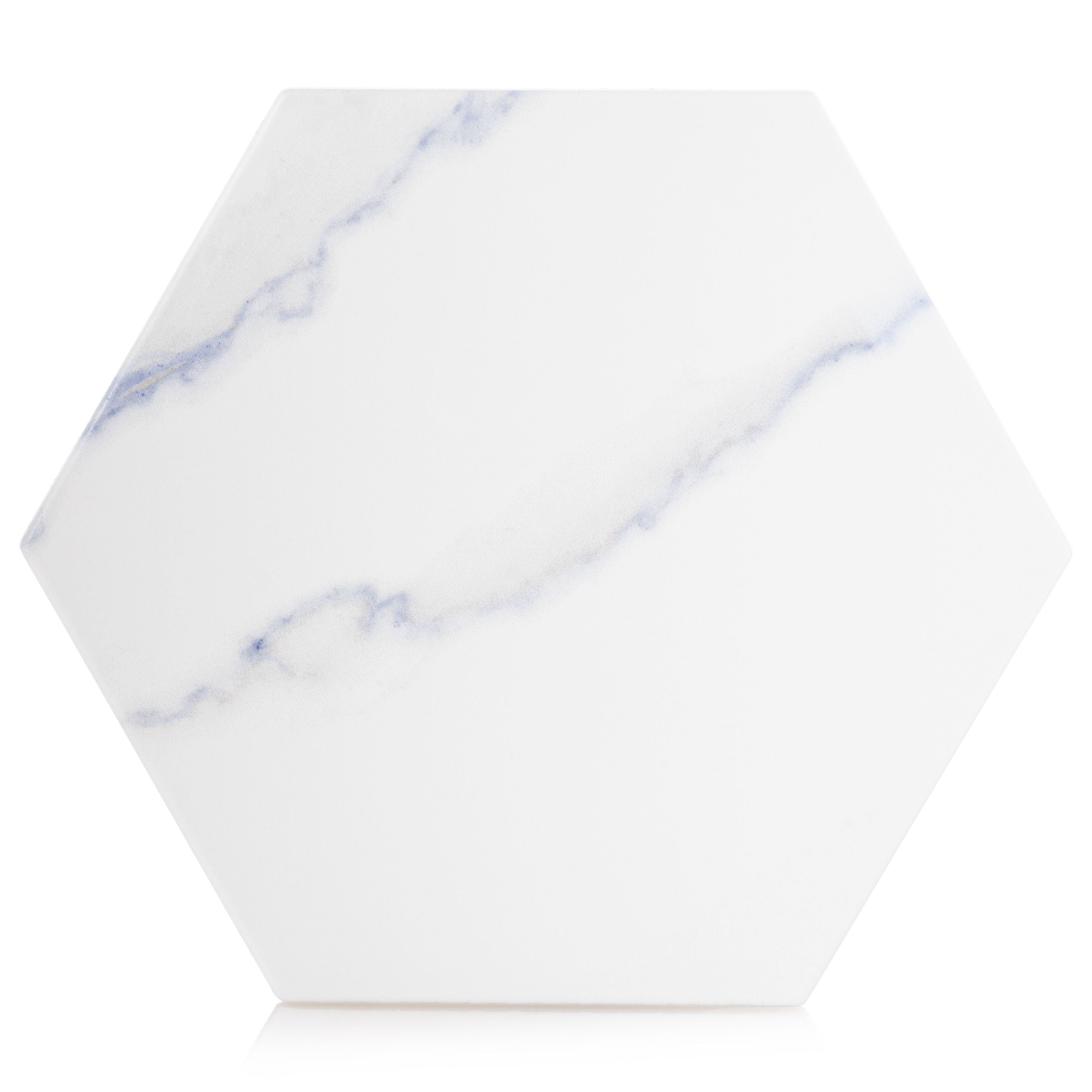 7.87x 9.45 Blue Elements hexagon porcelain tile - Industry Tile